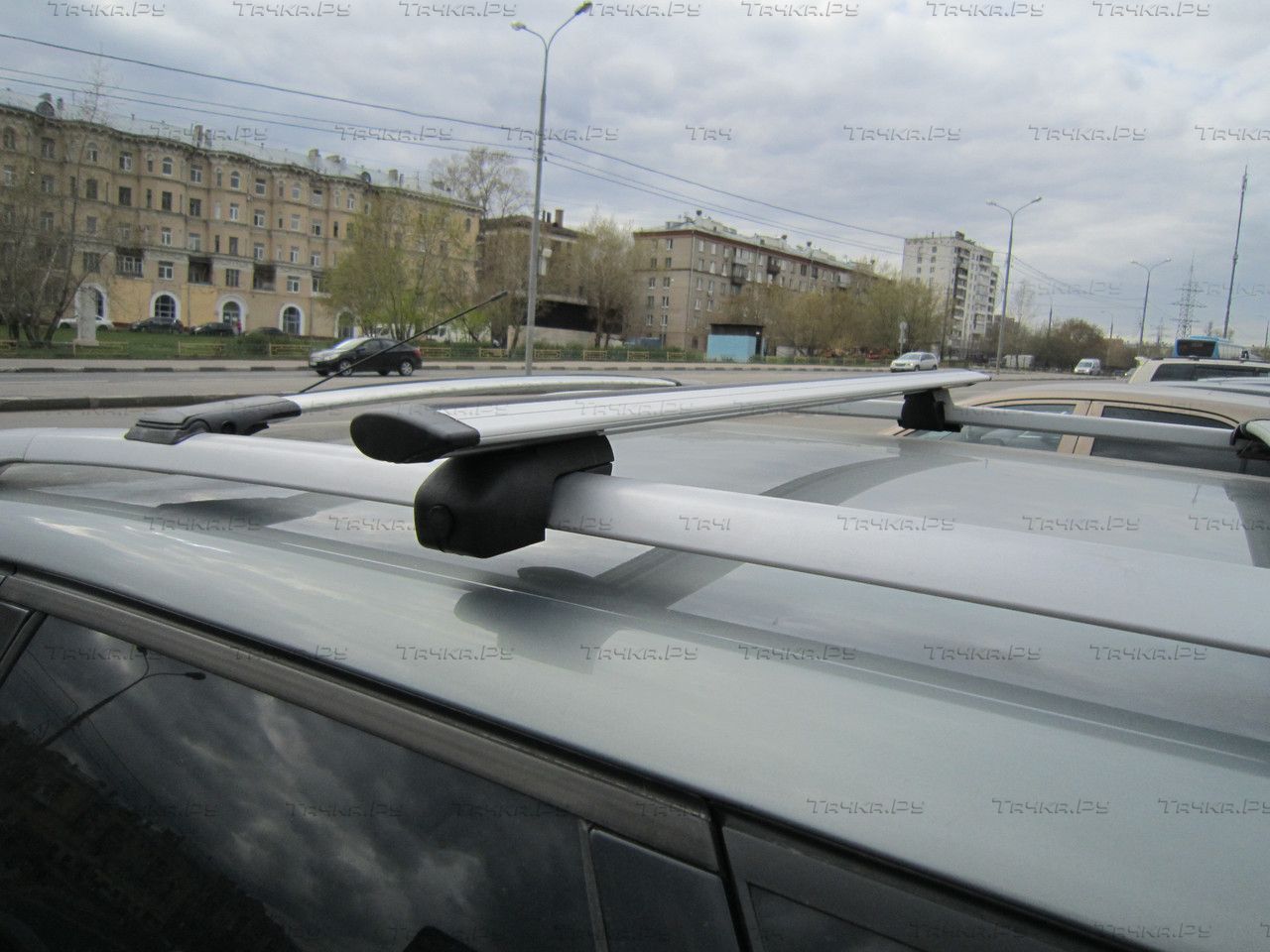Багажник на рейлинги INTER Euro для Nissan Patrol Y62 5-дв. 2010-2026 (Крыловидные дуги). Артикул 5512+1207