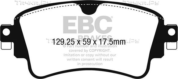 Тормозные колодки EBC Brakes задние для Audi A5 II (F5) 2016-2026. Артикул DP22254