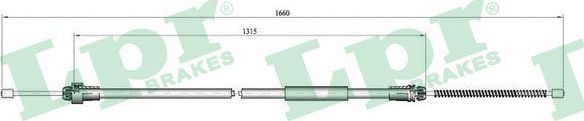 Трос ручника (тросик ручного тормоза) LPR. Артикул C0611B