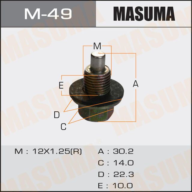 Сливная пробка масляного поддона двигателя Masuma для Lexus RX III 2008-2015. Артикул M-49