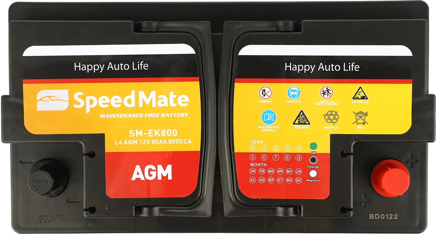 АКБ SPEEDMATE AGM 12V 80AH 800A 315X175X190 Speedmate. Артикул SMEK800