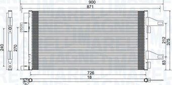 Радиатор кондиционера (конденсатор) Magneti Marelli для Fiat Ducato III 2006-2026. Артикул 350203761000