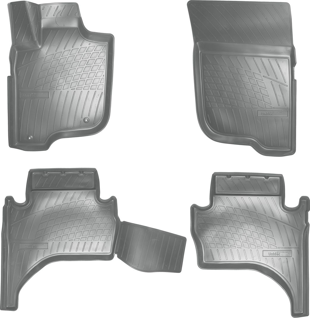 Коврики 3D Норпласт для салона (с перемычкой) Mitsubishi L200 V 2015-2026 СЕРЫЕ. Артикул NPA11-C59-335-G