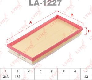 Воздушный фильтр LYNXauto для Dodge Durango II 2003-2010. Артикул LA-1227