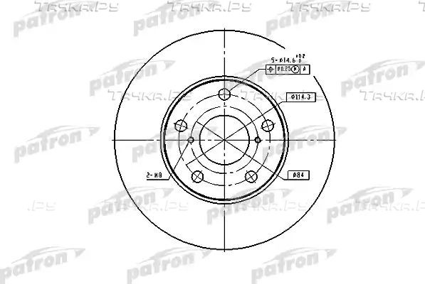 Тормозной диск Patron передний для Toyota RAV4 II (XA20) 2000-2005. Артикул PBD4161