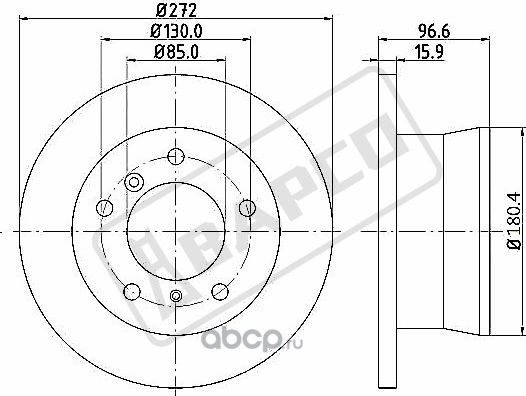 Диск тормозной задний MB Sprinter Classic W909 (13-) d=272, th (Bapco). Артикул BD0322
