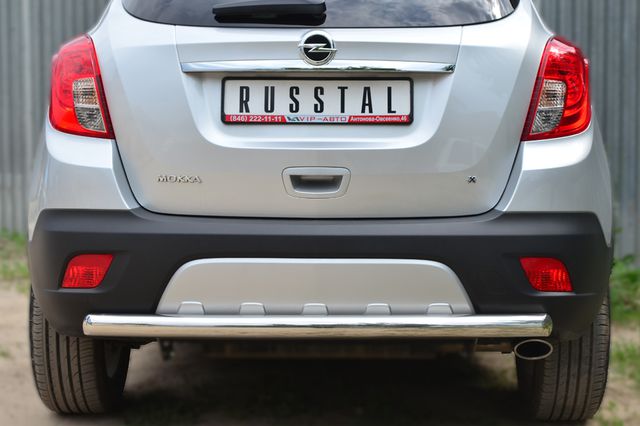 Защита РусCталь заднего бампера d63 (дуга) для Opel Mokka 2012-2024. Артикул OMZ-001357