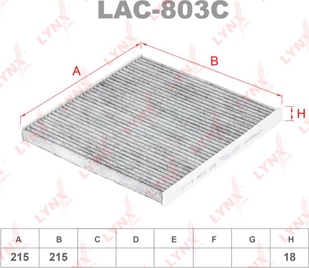 Салонный фильтр LYNXauto. Артикул LAC-803C