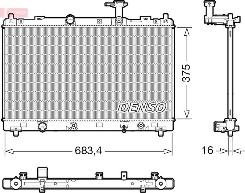 Радиатор охлаждения двигателя Denso. Артикул DRM47041