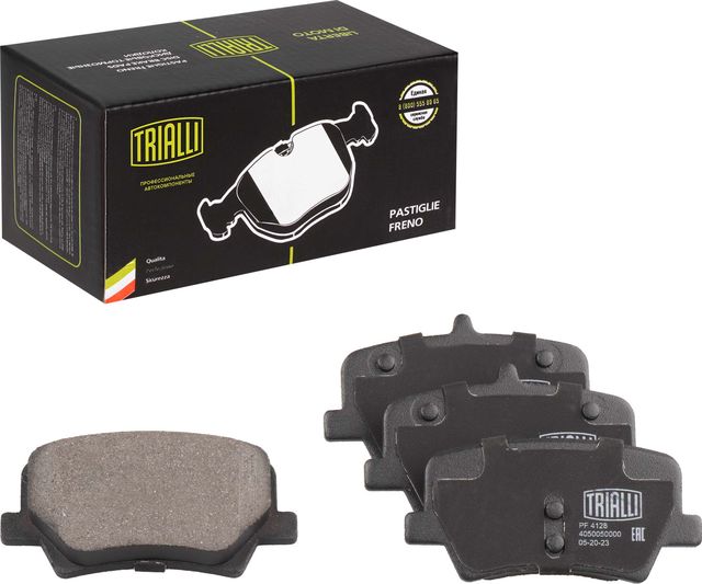Тормозные колодки Trialli (Low-Metallic) задние для Geely Tugella I 2020-2026. Артикул PF 4128