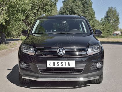 Защита RusStal переднего бампера d76/42 (дуга) для Volkswagen Tiguan Sport & Style (Trend & Fun) 2011-2016. Артикул VGZ-000980