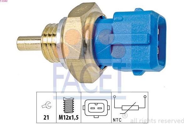 Датчик температуры охлаждающей жидкости Facet Made in Italy - OE Equivalent для Renault Clio III 2006-2012. Артикул 7.3342