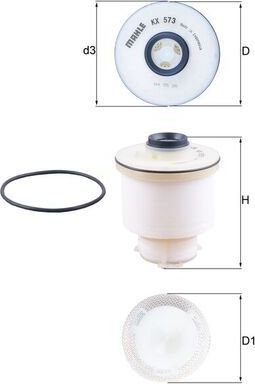 Топливный фильтр Mahle-Knecht. Артикул KX 573D