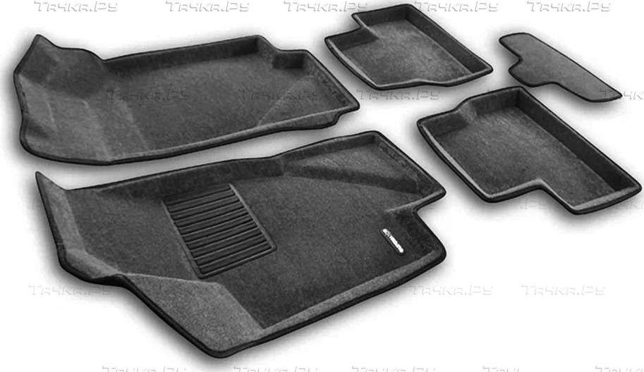 Коврики текстильные Euromat 3D Business для салона Lada Kalina II 2013-2018 СЕРЫЕ. Артикул EMC3D-005310G