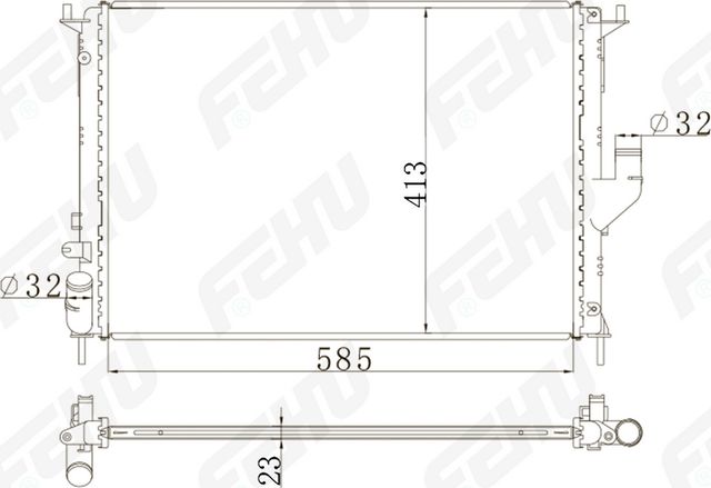 Радиатор охлаждения (сборный) для Lada Largus (12-)/Renault Logan (08-) A/C (Fehu). Артикул frc1288m