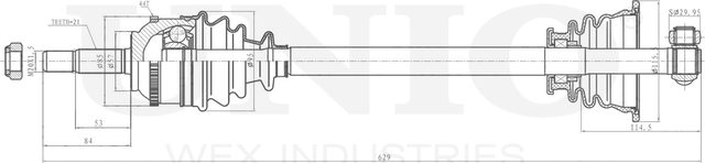 Вал приводной (Unio). Артикул CVJ-10008