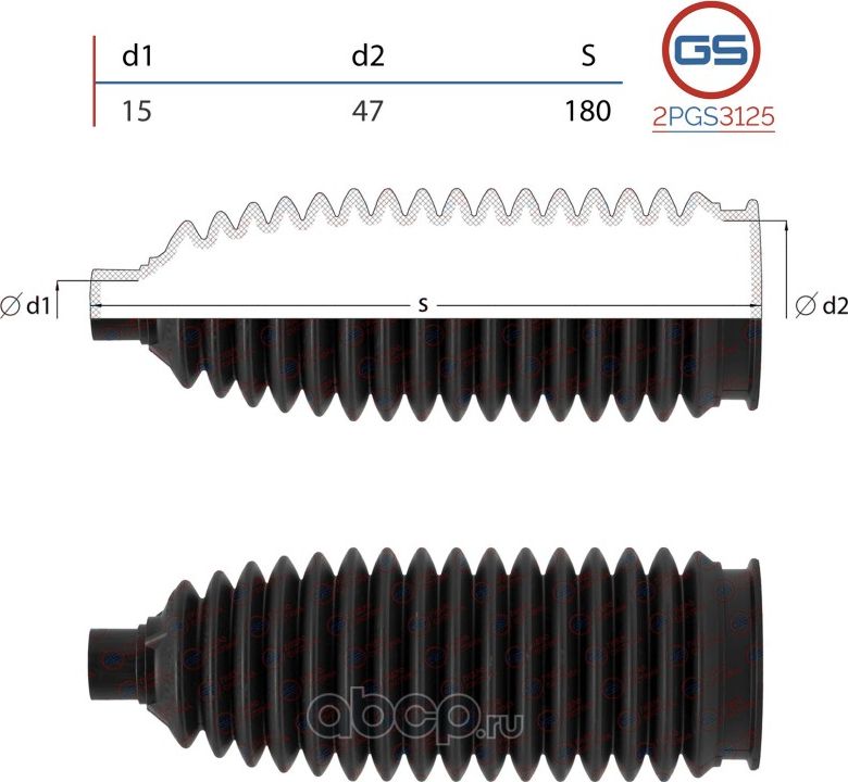 Пыльник рулевой рейки Hyundai Accent III (MC) 2005-,Hyundai Solaris (RB) 2010-,K (GS). Артикул 2PGS3125