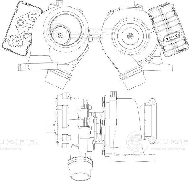Турбокомпрессор LAND ROVER DISCOVERY SPORT /JAGUAR F-PACE 2.0D (тип TF035HL) 14- (Luzar). Артикул LAT 1018