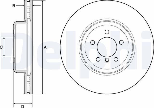 Тормозной диск Delphi для BMW 3 VI (F3x) 2011-2026. Артикул BG9158C
