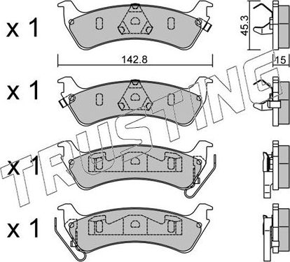 Тормозные колодки Trusting задние для Jeep Grand Cherokee I (ZJ) 1995-1999. Артикул 543.0