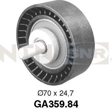 Направляющий (ведущий) ролик приводного поликлинового ремня NTN / SNR для Peugeot 607 I 2000-2005. Артикул GA359.84