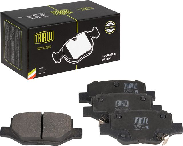 Тормозные колодки Trialli (Low-Metallic) задние для Geely Coolray I 2020-2026. Артикул PF 4130