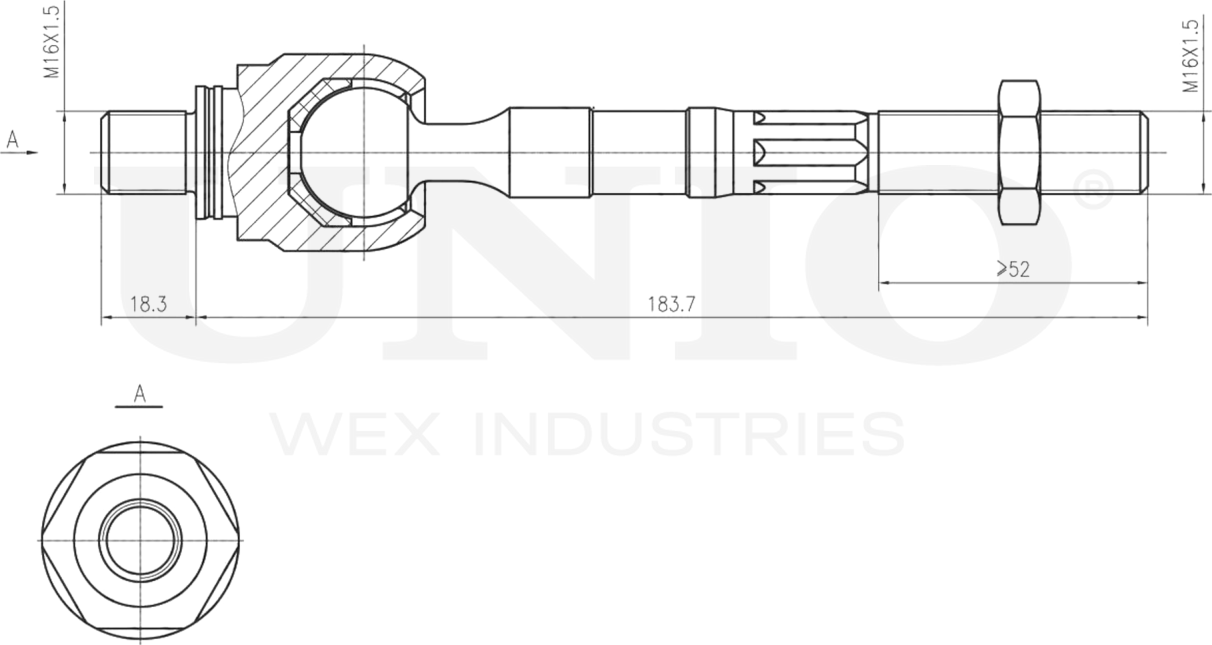 Тяга рулевая (Unio). Артикул SSP-30047
