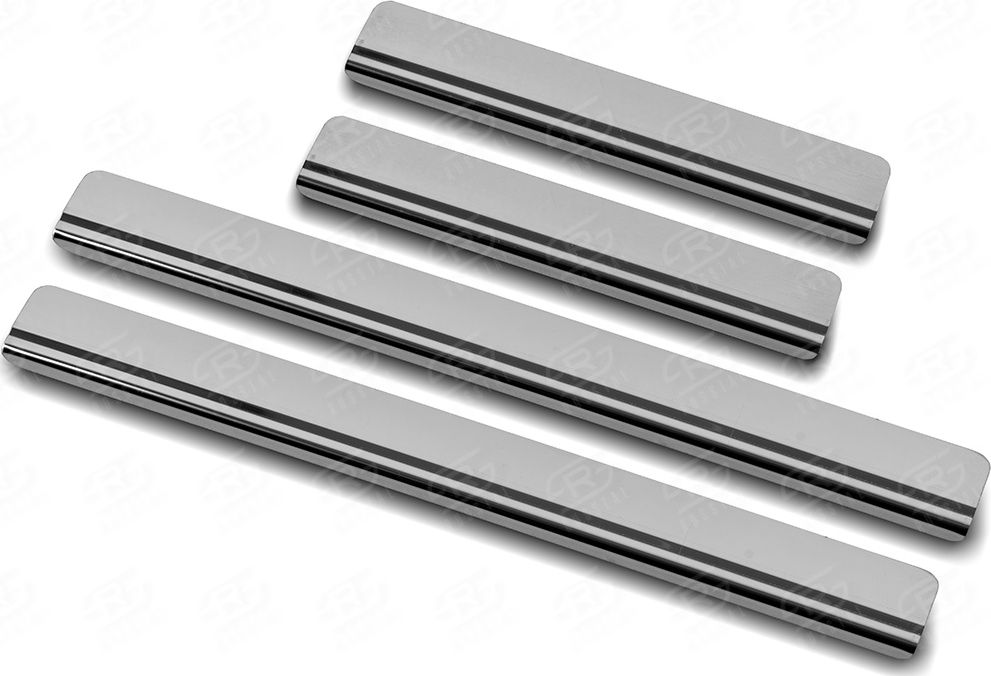 Накладки RusStal на пороги (лист нерж. зеркальный) для Toyota Corolla E160/E170 2013-2026. Артикул TOYCR13-01