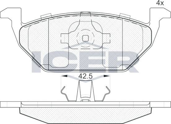 Тормозные колодки Icer передние для Audi A3 I (8L) 1996-1999. Артикул 181184