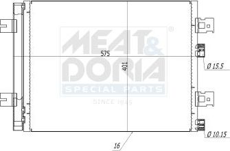Радиатор кондиционера (конденсатор) Meat & Doria. Артикул 991137