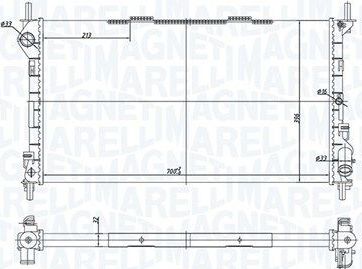 Радиатор охлаждения двигателя Magneti Marelli. Артикул 350213181200