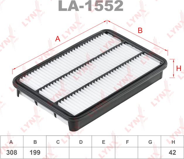 Воздушный фильтр LYNXauto. Артикул LA-1552