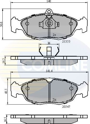 Тормозные колодки Comline Comline. Артикул CBP0134