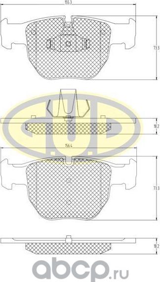 КОЛОДКИ ТОРМ ПЕРЕДН LROV Range Rover 03-05/LROV RANGE ROVER III 02-12 (G.u.d). Артикул GBP097900