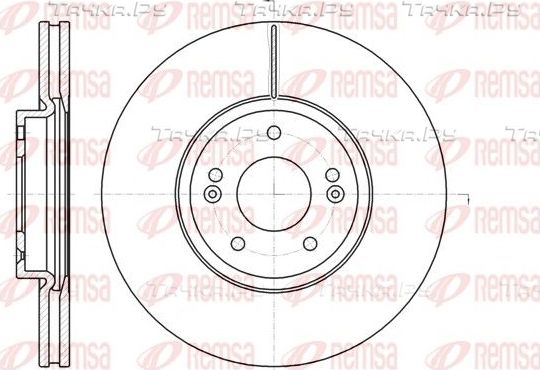 Тормозной диск Remsa передний для Hyundai Santa Fe II 2006-2012. Артикул 61102.10