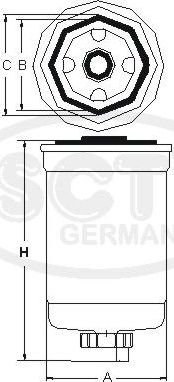 Топливный фильтр SCT-Germany. Артикул ST 6082