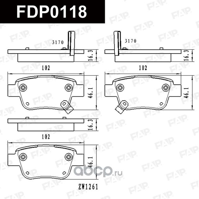 Колодки тормозные задние (FAP). Артикул FDP0118