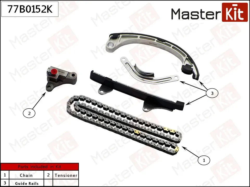 Комплект цепи ГРМ TOYOTA 1SZ-FE (Master KIT). Артикул 77B0152K