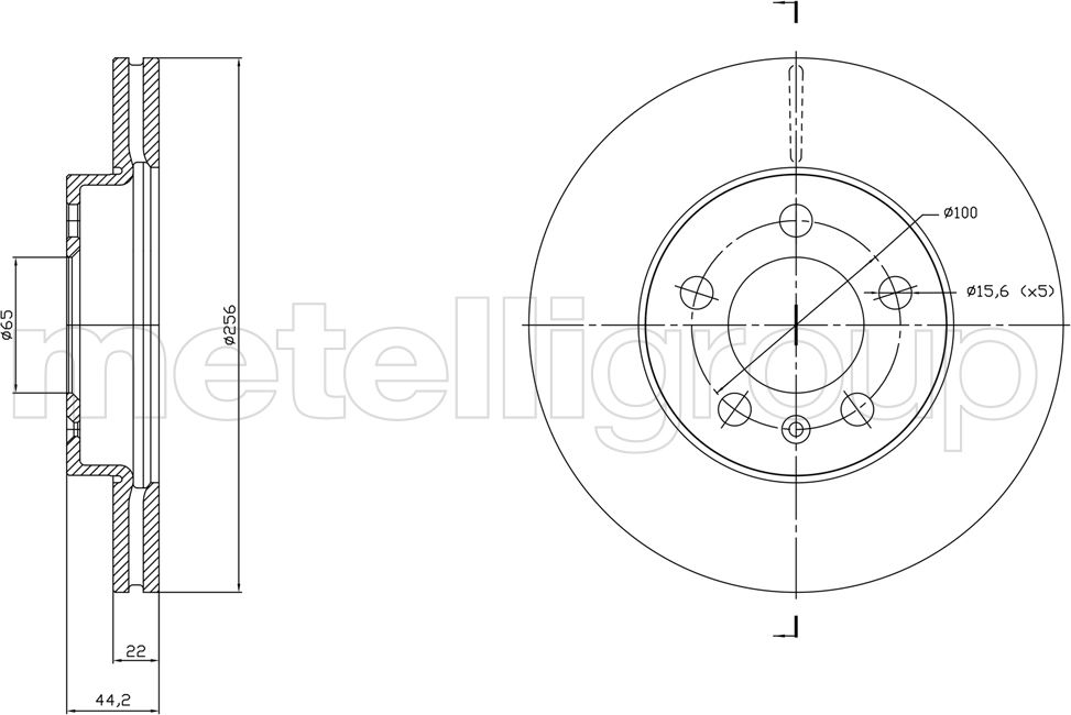 Тормозной диск Metelli. Артикул 23-1843C