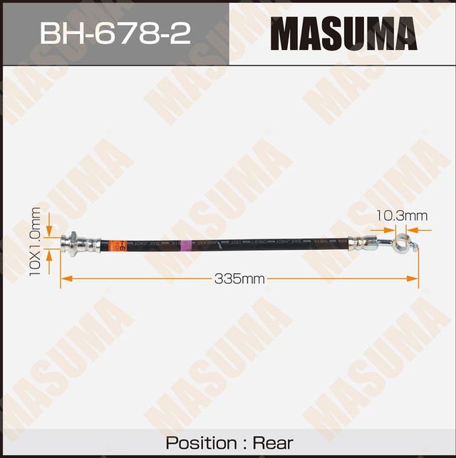 Тормозной шланг Masuma задний левый для Nissan Juke I 2010-2019. Артикул BH-678-2