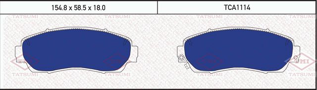 Колодки тормозные HONDA CR-V 07- 2.0-2.2 передн. (Tatsumi). Артикул TCA1114
