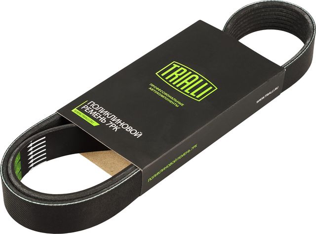 Приводной ремень поликлиновой Trialli (EPDM (Этилен-пропиленовый каучук)) для Renault Twingo II 2007-2014. Артикул 7PK1035