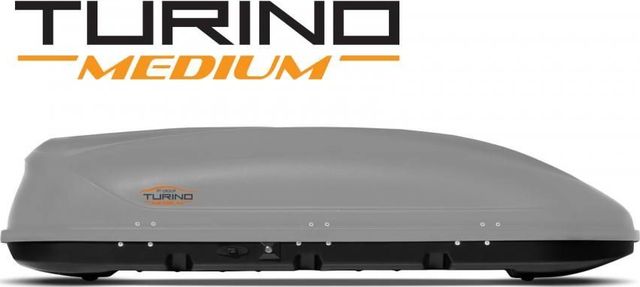 Автомобильный бокс PT Group Turino Medium аэродинамический серый (460 л, 191х79х46 см). Артикул 00001741