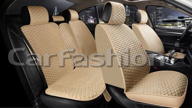 Накидки универсальные CarFashion Romb Plus для авто, цвет Бежевый/Бежевый/Бежевый. Артикул 22681