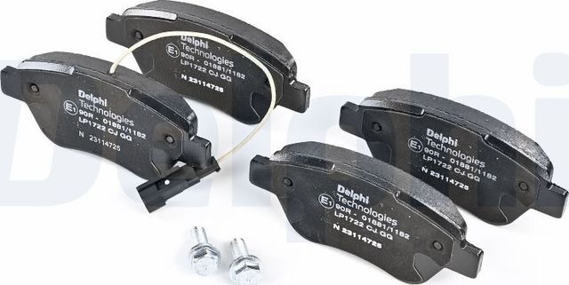 Тормозные колодки Delphi (Low-Metallic) передние для Fiat Idea 2003-2016. Артикул LP1722