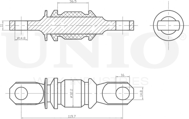 Сайлентблок рычага подвески (Unio). Артикул RMP-20416
