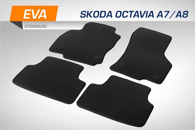 Коврики AutoFlex EVA (ЭВА, ЕВА) Standart для салона Skoda Octavia A7 универсал, лифтбек (кроме авто с акустической системой Kanton) 2013-2020. Артикул 6510201