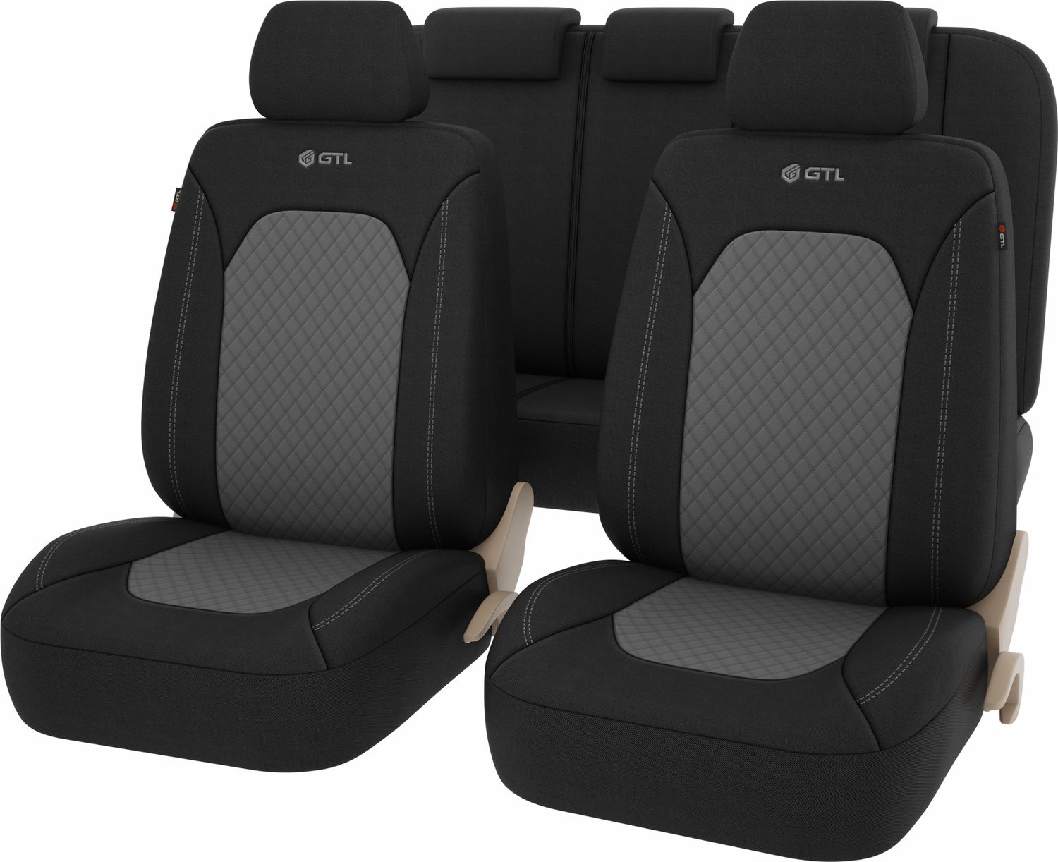 Чехлы универсальные PSV GTL Romb на сидения, цвет Темно-серый. Артикул 132689