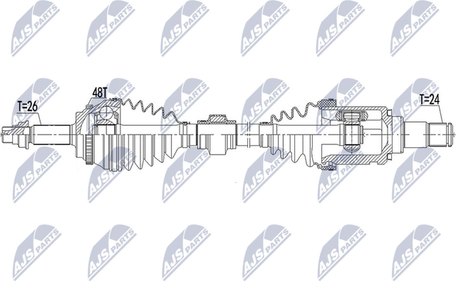 Полуось (привод в сборе, приводной вал) NTY передняя левая для Lexus ES VI 2015-2018. Артикул NPW-TY-137