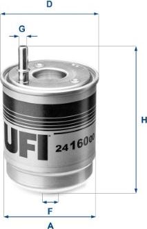 Топливный фильтр UFI для Kia Proceed III 2018-2026. Артикул 24.160.00